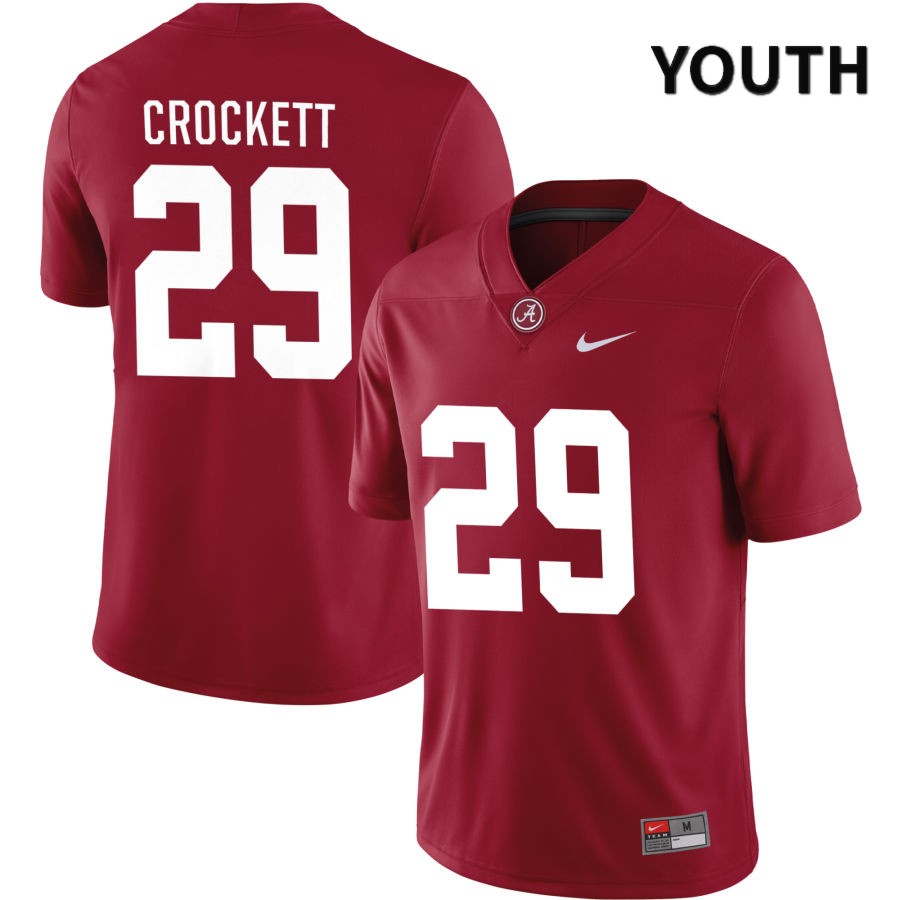 Alabama Crimson Tide Youth Elijah Crockett #29 NIL Crimson 2022 NCAA Authentic Stitched College Football Jersey CS16S88CS